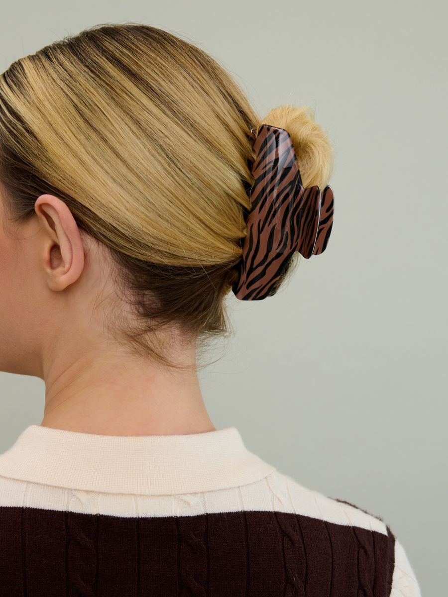 Clește de păr cu imprimeu animal print Clește de păr cu imprimeu animal print - multicolor - SINSAY