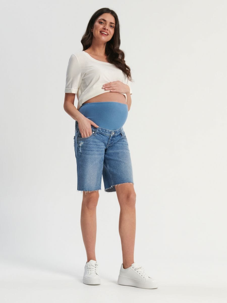 Szorty jeansowe MAMA Szorty jeansowe MAMA - niebieski - SINSAY