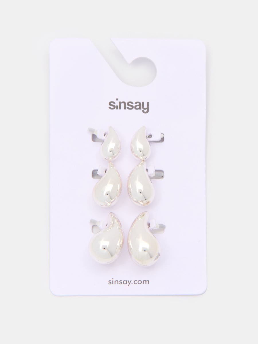 Sada stříbrných náušnic - sříbrná - SINSAY