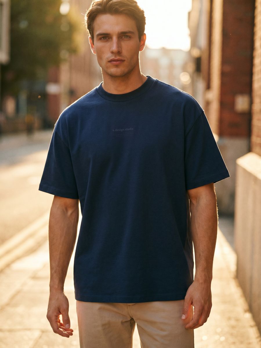 Tricou din bumbac comfort cu mânecă scurtă - Gri-albăstrui - SINSAY