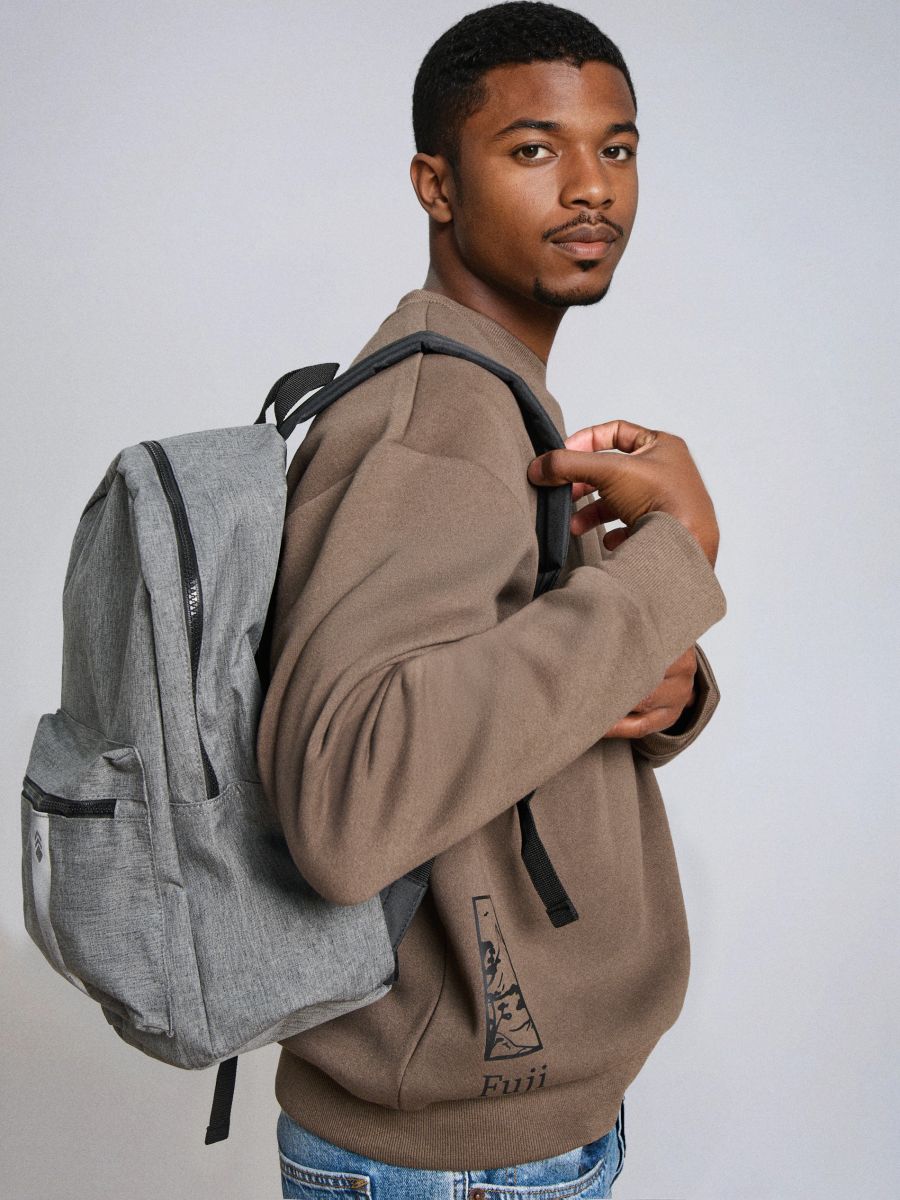 Rucsac cu elemente reflectorizante - gri deschis - SINSAY