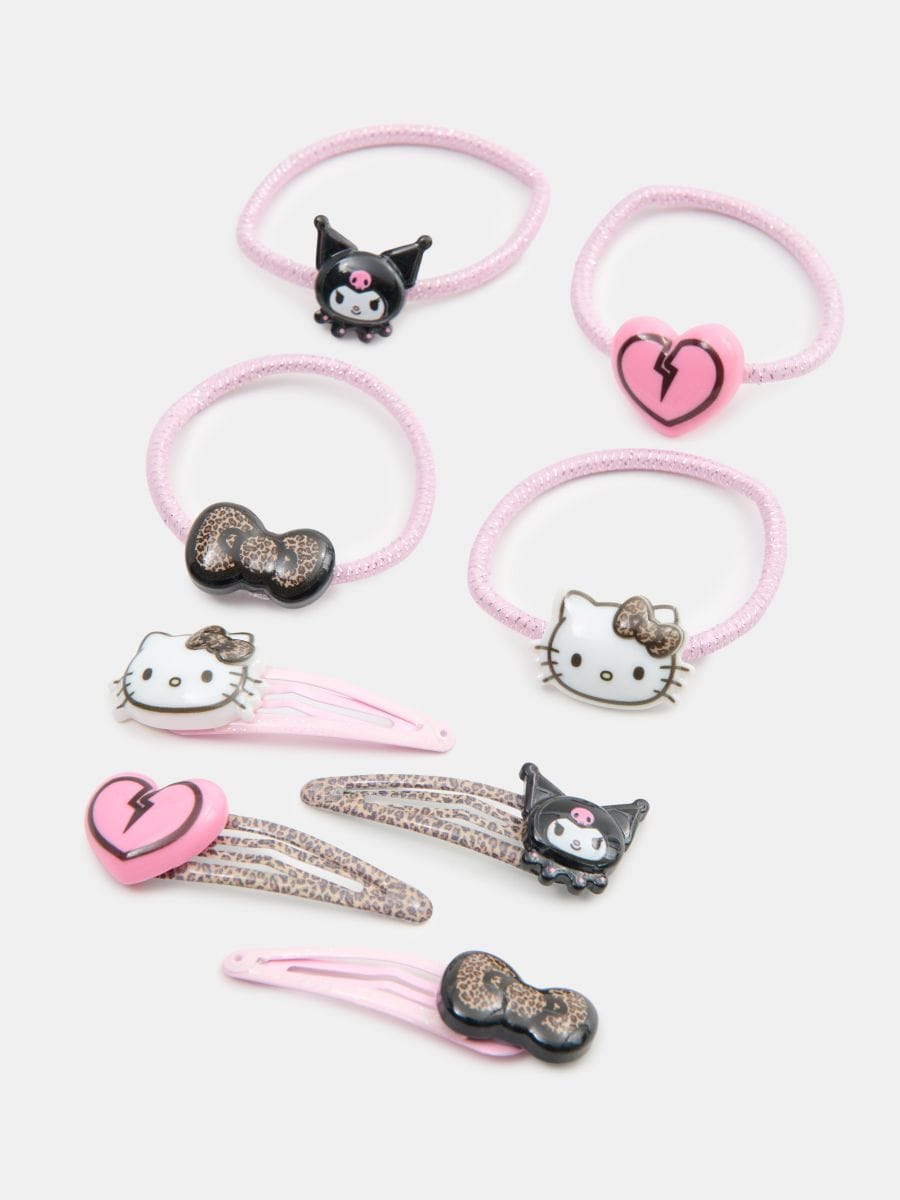 Sada gumiček a sponek do vlasů Hello Kitty a Kuromi Sada gumiček a sponek do vlasů Hello Kitty a Kuromi - vícebarevná - SINSAY