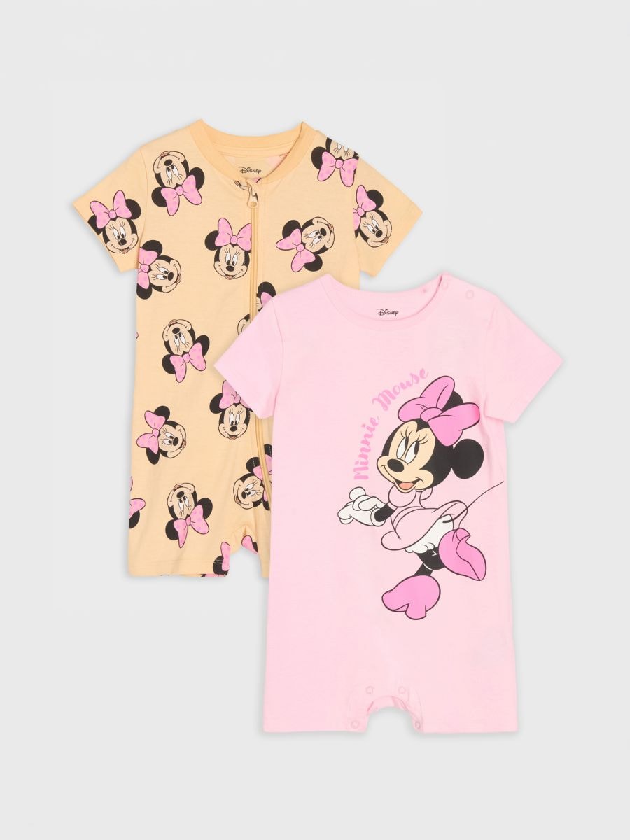 Set 2 salopete din bumbac cu imprimeu Minnie Mouse Set 2 salopete din bumbac cu imprimeu Minnie Mouse - roz - SINSAY