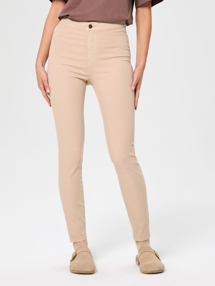 Jeansy skinny - kremowy - SINSAY