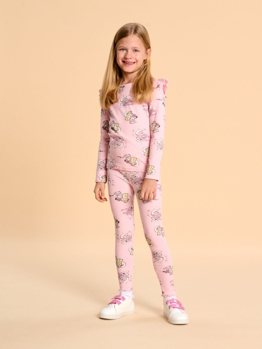 Legginsy The Smurfs - różowy - SINSAY