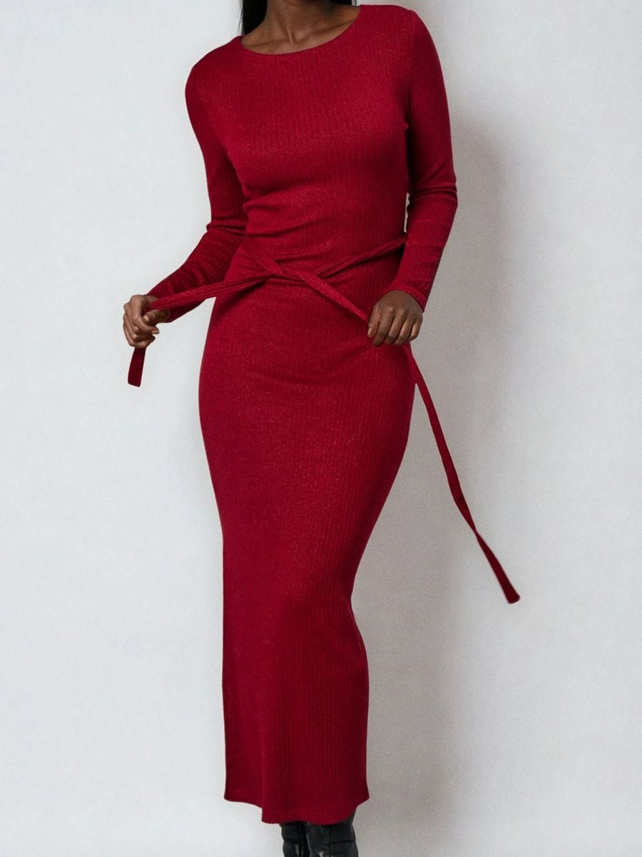 Sukienka maxi dresowa Sukienka maxi dresowa - czerwony - SINSAY