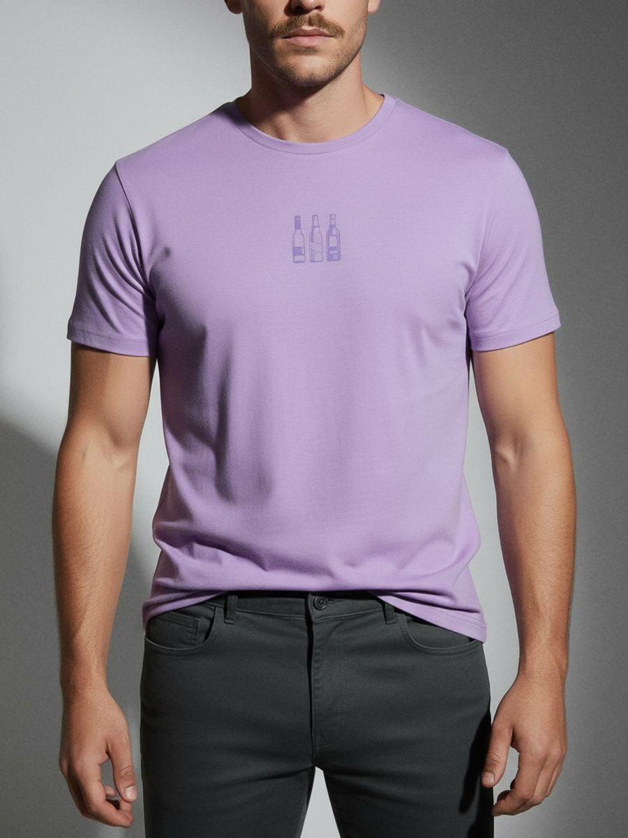 Tricou din bumbac cu imprimeu - violet-prună - SINSAY