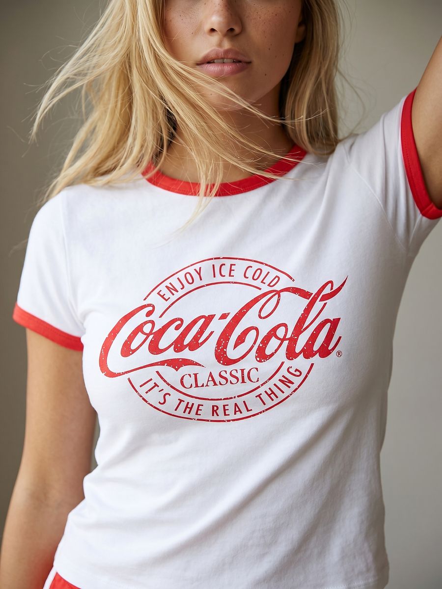 Двокомплектна бавовняна піжама Coca-Cola Двокомплектна бавовняна піжама Coca-Cola - білий - SINSAY