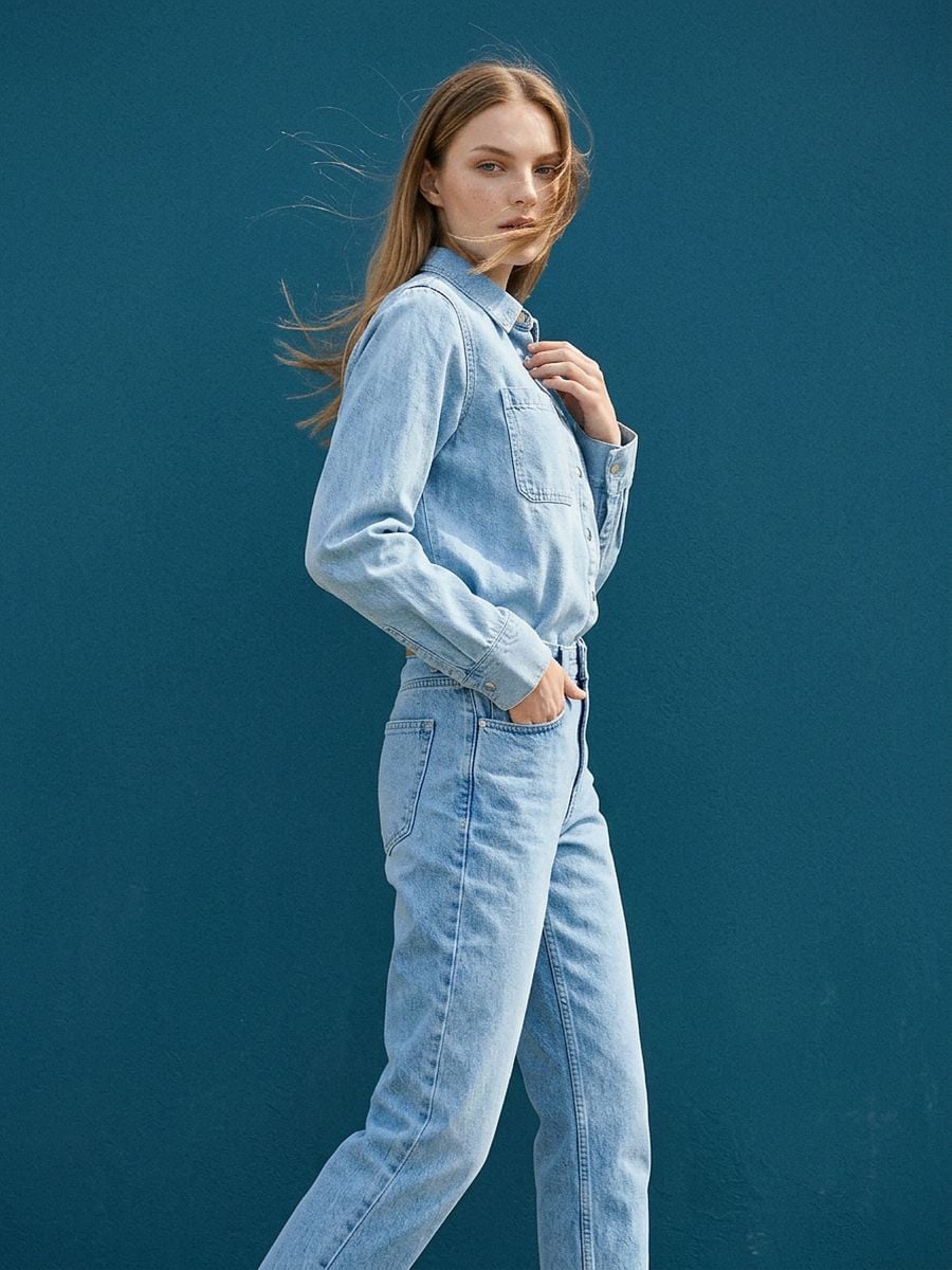 Klasyczne jeansy mom fit Klasyczne jeansy mom fit - niebieski - SINSAY