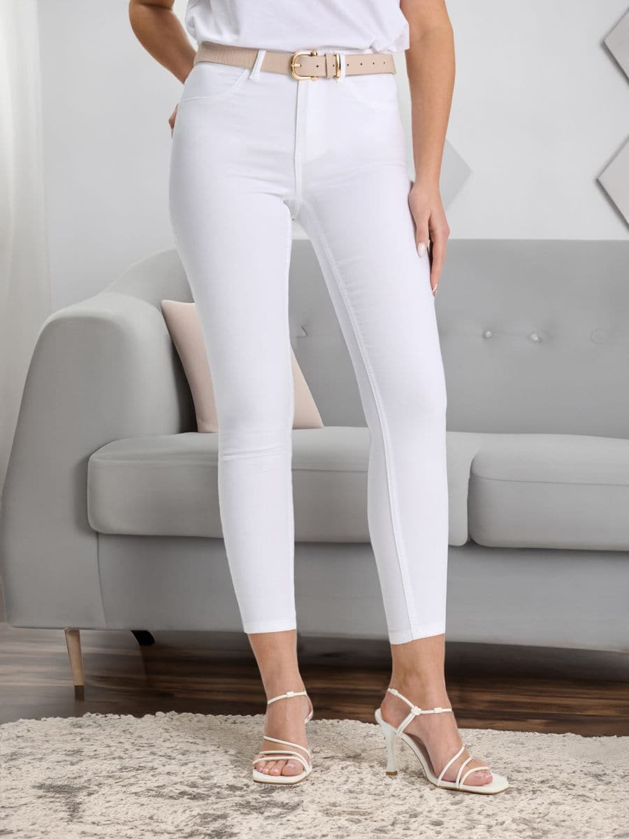 Jeansy mid waist Jeansy mid waist - kremowy - SINSAY